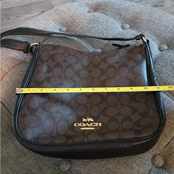 Coach Signature Brown and Black Leather Bag - Picture 3 of 6